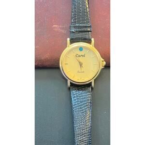 Women's 26mm Gold Tone Carol Quartz Watch, Leather Band
